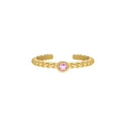 Finaste Geboortesteen ring goudkleurig Hot