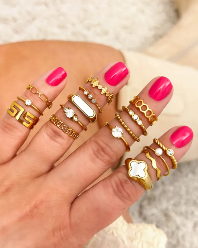 Finaste Geboortesteen ring goudkleurig Hot