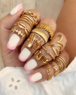 Finaste Geboortesteen ring goudkleurig Hot