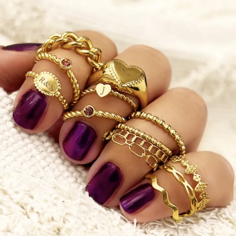 Finaste Geboortesteen ring goudkleurig Hot