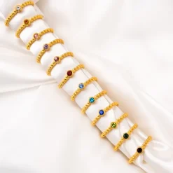 Finaste Geboortesteen ring goudkleurig Hot