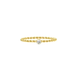 Finaste Gedraaid ringetje met steentje gold plated Best