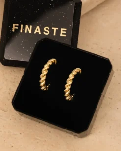 Finaste Gedraaide oorringetjes goudkleurig Sale