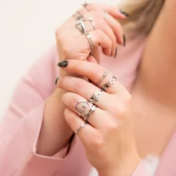Finaste Gedraaide ring met 3 steentjes Discount