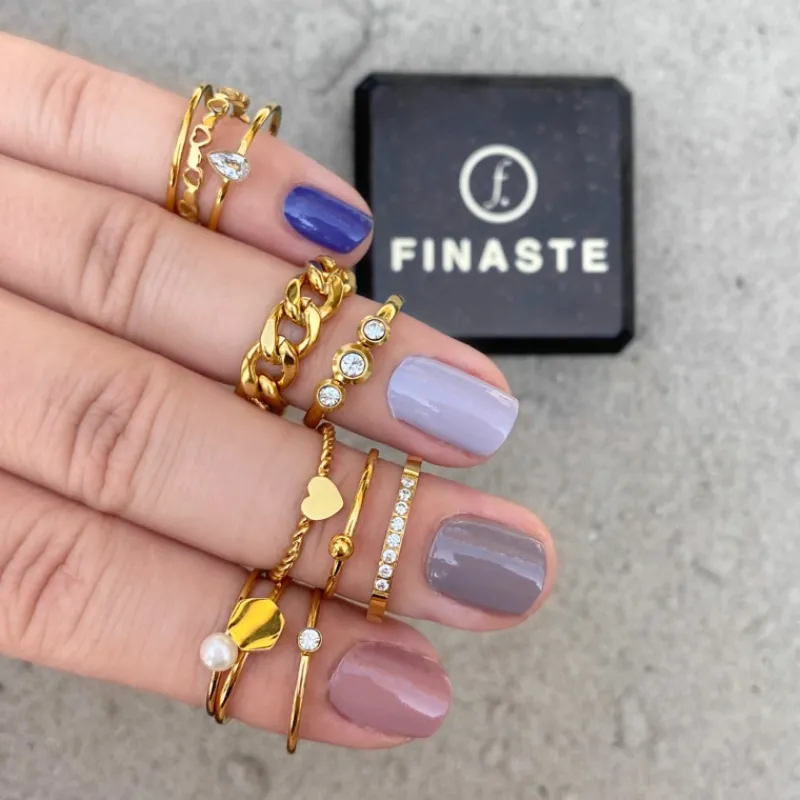 Finaste Gedraaide ring met hartje goud kleurig New