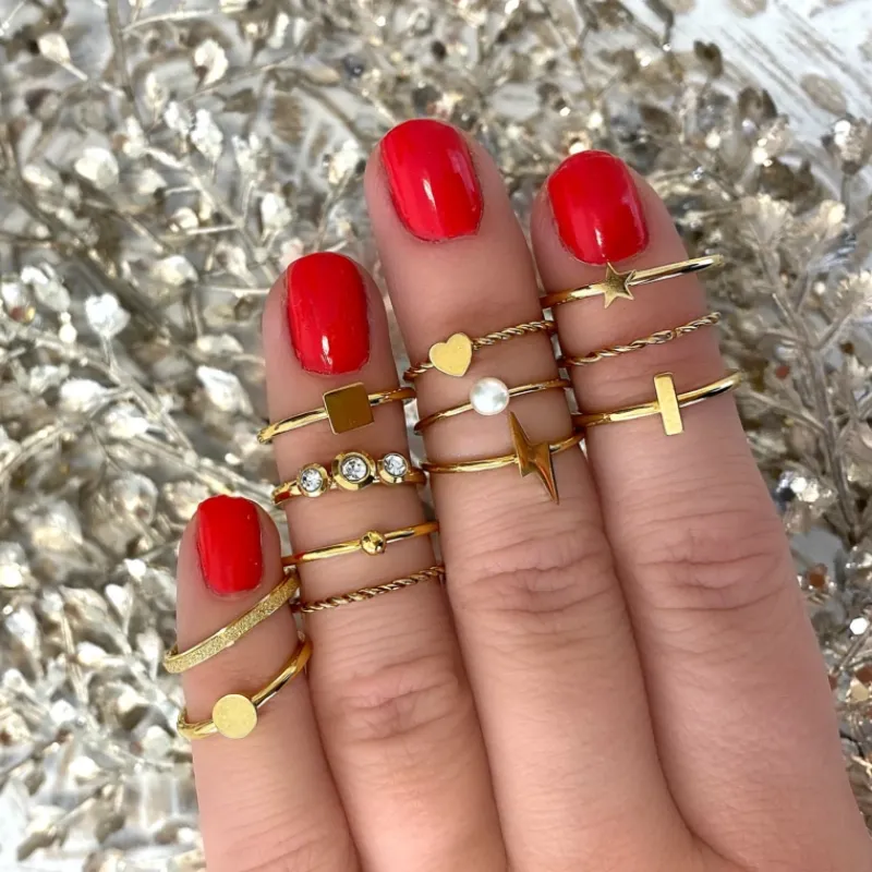 Finaste Gedraaide ring met hartje goud kleurig New