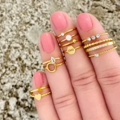 Finaste Gedraaide ring met hartje goud kleurig New