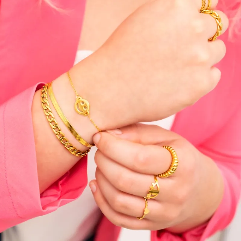 Finaste Gedraaide ring met hartje goud kleurig New