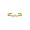 Finaste Gedraaide ring three stones goudkleurig Hot