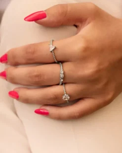 Finaste Gedraaide ring three stones Fashion
