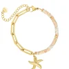 Finaste Gekleurde chain armband met zeester goudkleurig Fashion
