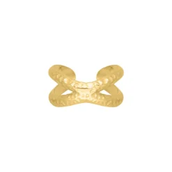 Finaste Gekruiste ring verstelbaar goudkleurig Fashion