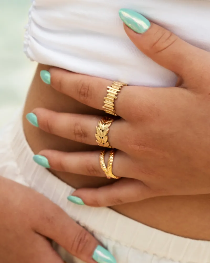 Finaste Gekruiste ring verstelbaar goudkleurig Fashion