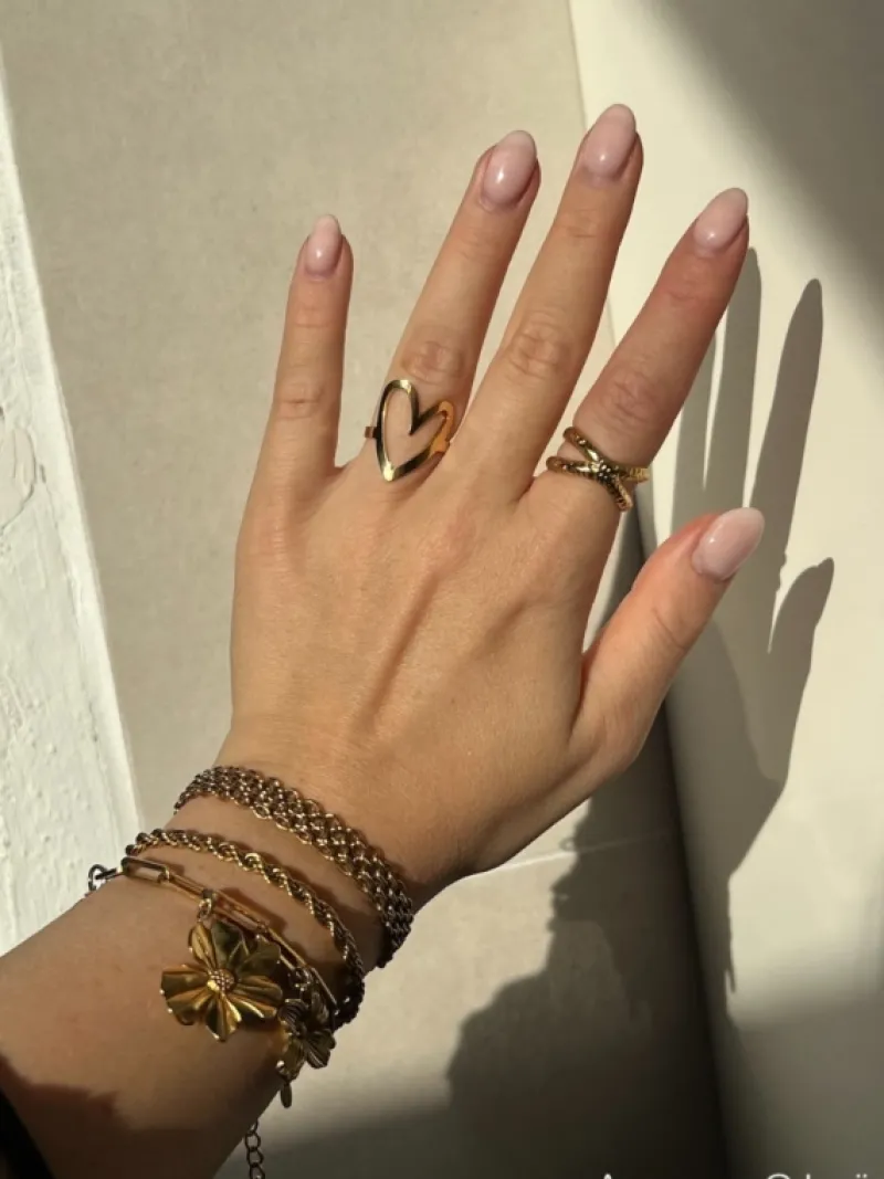 Finaste Gekruiste ring verstelbaar goudkleurig Fashion