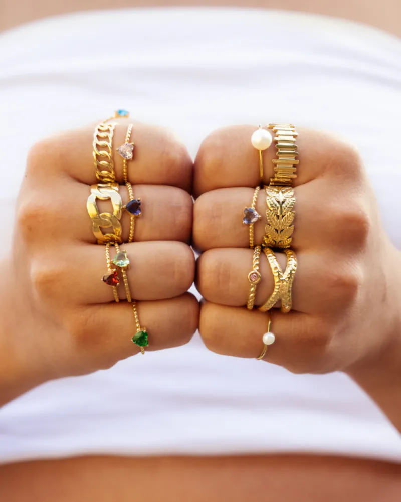 Finaste Gekruiste ring verstelbaar goudkleurig Fashion