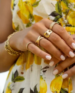 Finaste Gekruiste ring verstelbaar goudkleurig Fashion