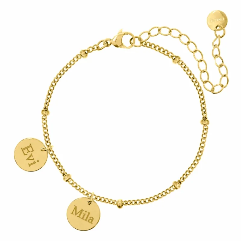 Finaste Gepersonaliseerde armband 2 muntjes goud kleurig Fashion