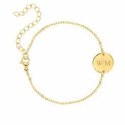 Finaste Gepersonaliseerde Armband Twee Initialen Goud Kleurig Sale