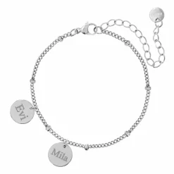 Finaste Gepersonaliseerde armband 2 muntjes Fashion