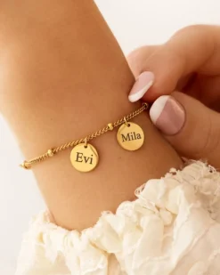 Finaste Gepersonaliseerde armband 2 muntjes goud kleurig Fashion