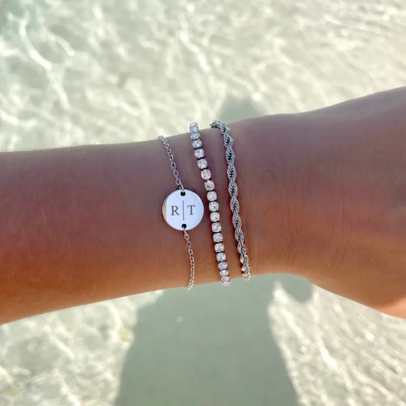 Finaste Gepersonaliseerde Armband Twee Initialen Outlet