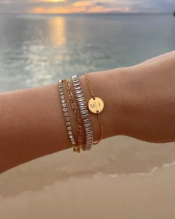 Finaste Gepersonaliseerde Armband Twee Initialen Goud Kleurig Sale