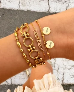 Finaste Gepersonaliseerde armband 2 muntjes goud kleurig Fashion