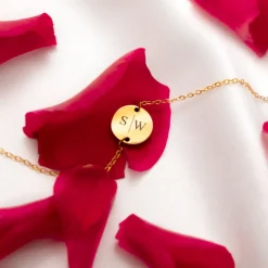 Finaste Gepersonaliseerde Armband Twee Initialen Goud Kleurig Sale