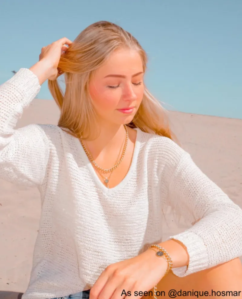 Finaste Gepersonaliseerde Armband Twee Initialen Goud Kleurig Sale