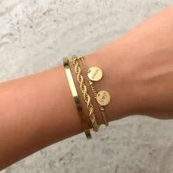 Finaste Gepersonaliseerde armband 2 muntjes goud kleurig Fashion