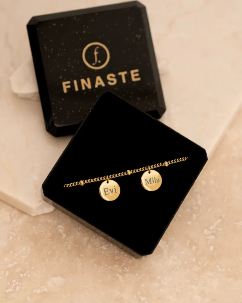 Finaste Gepersonaliseerde armband 2 muntjes goud kleurig Fashion