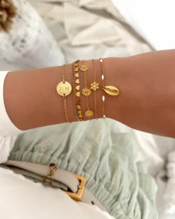 Finaste Gepersonaliseerde Armband Twee Initialen Goud Kleurig Sale