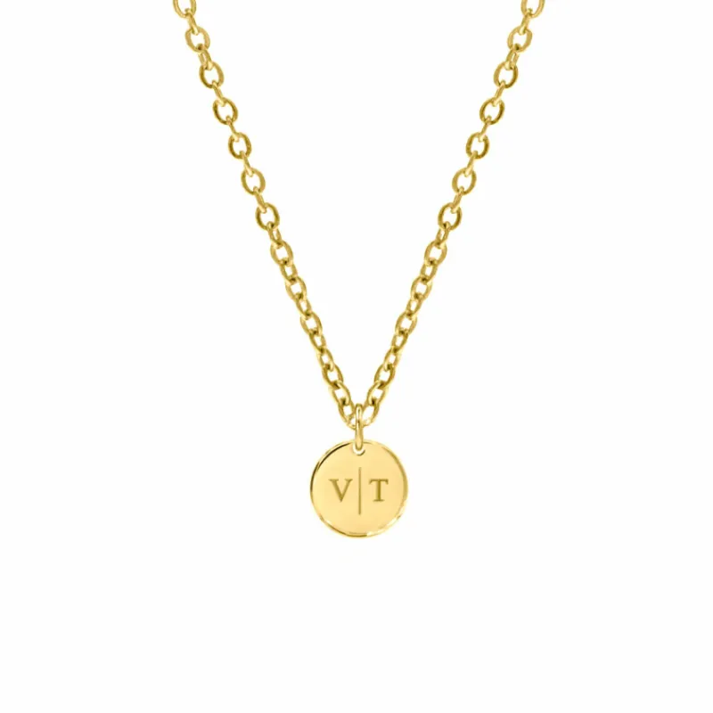 Finaste Gepersonaliseerde Ketting Twee Initialen Goud Kleurig Best