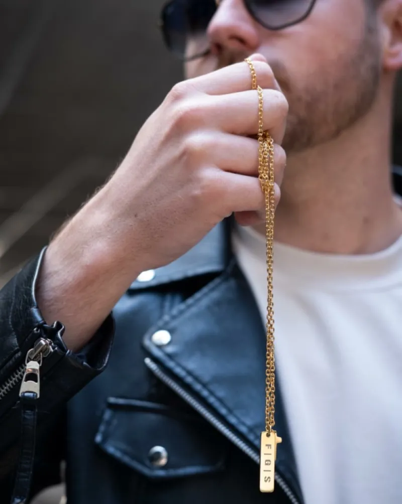 Finaste Gepersonaliseerde ketting voor hem kruisje goud kleurig Best
