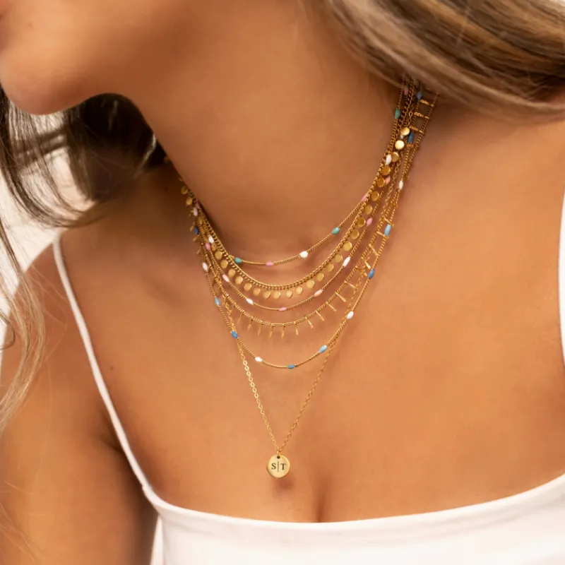 Finaste Gepersonaliseerde Ketting Twee Initialen Goud Kleurig Best