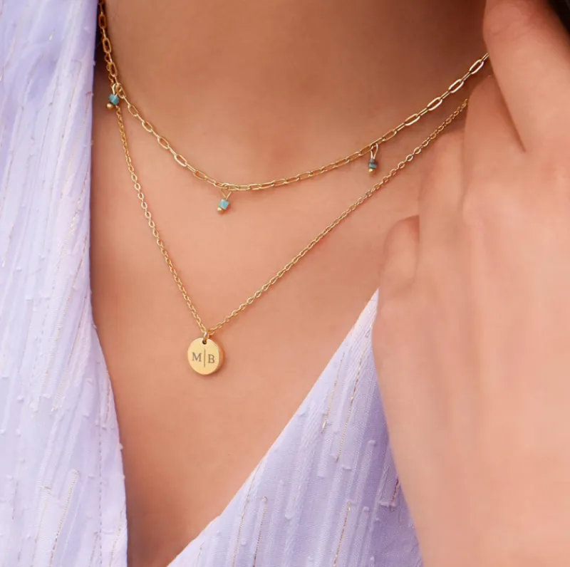 Finaste Gepersonaliseerde Ketting Twee Initialen Goud Kleurig Best