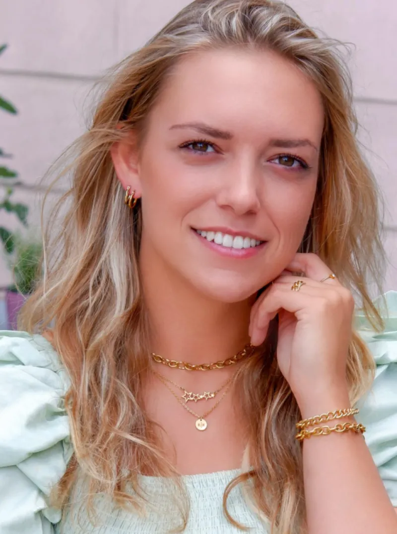 Finaste Gepersonaliseerde Ketting Twee Initialen Goud Kleurig Best