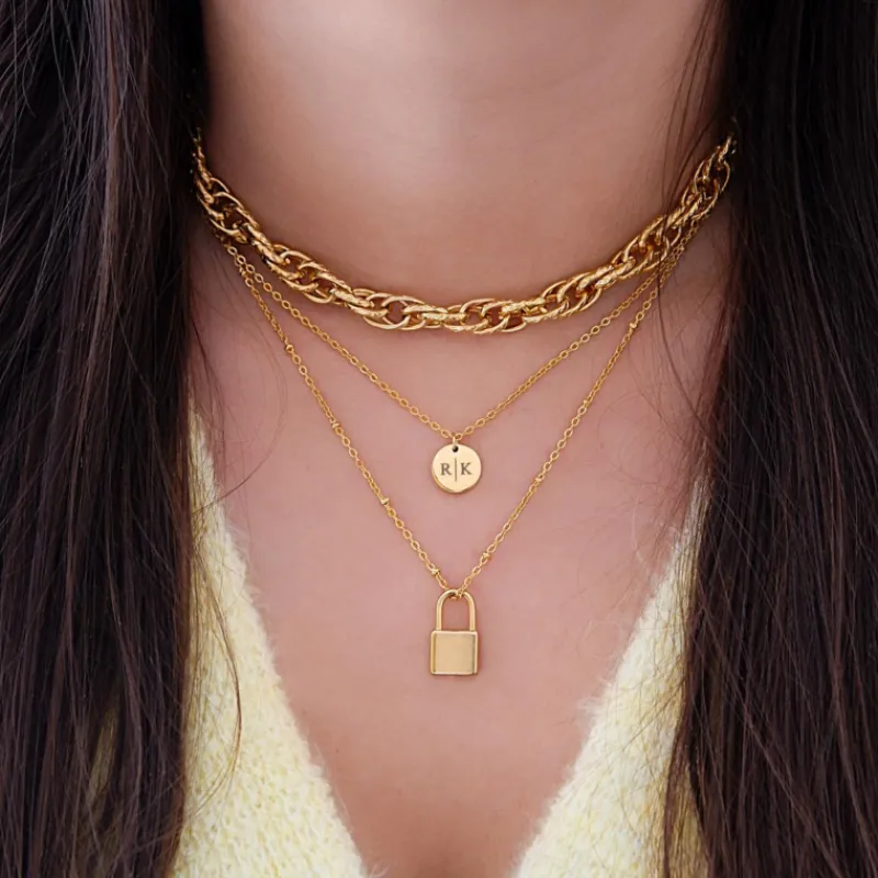 Finaste Gepersonaliseerde Ketting Twee Initialen Goud Kleurig Best