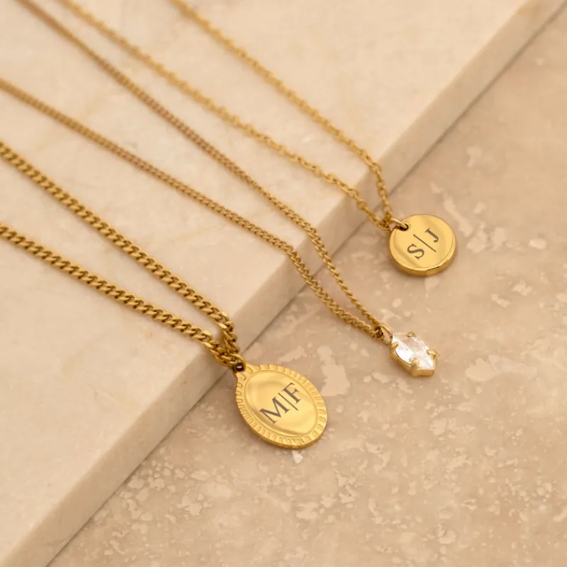 Finaste Gepersonaliseerde Ketting Twee Initialen Goud Kleurig Best