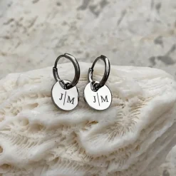 Finaste Gepersonaliseerde Oorbellen Twee Initialen Sale