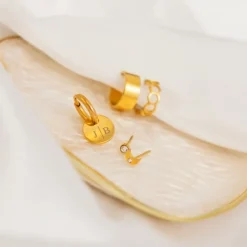 Finaste Gepersonaliseerde Oorbellen Twee Initialen Goud kleurig Sale
