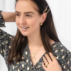 Finaste Gepersonaliseerde Oorbellen Twee Initialen Goud kleurig Sale