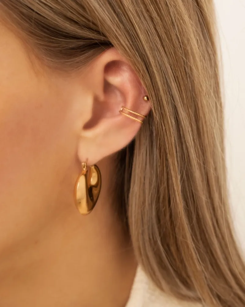 Finaste Gevlochten ear cuff dubbel goudkleurig Best