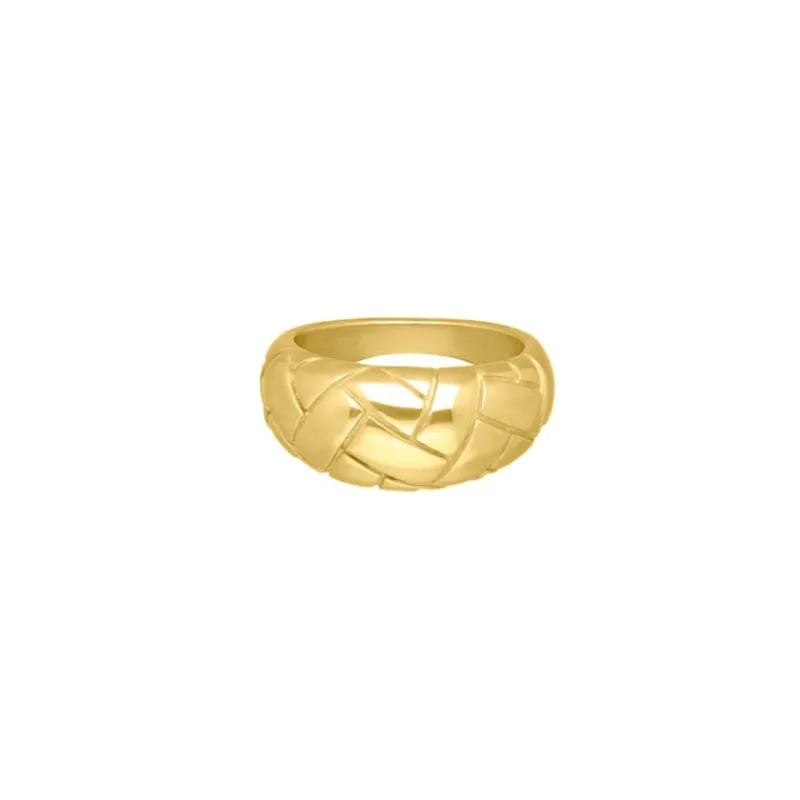 Finaste Gevlochten ring goud kleurig Online