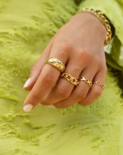 Finaste Gevlochten ring goud kleurig Online