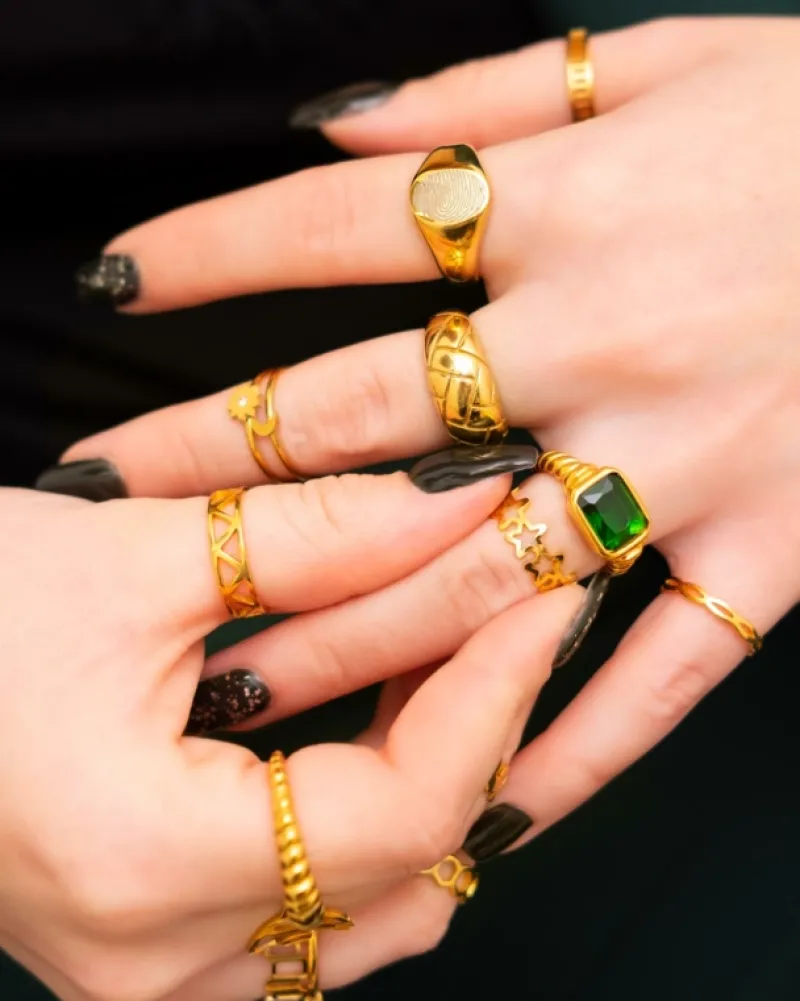 Finaste Gevlochten ring goud kleurig Online