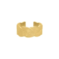 Finaste Gevlochten ring verstelbaar goudkleurig Fashion