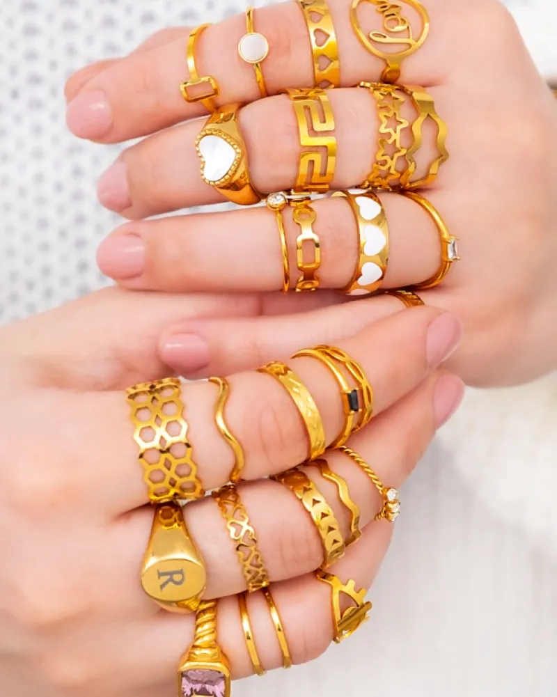Finaste Goaldigger ring goudkleurig Discount