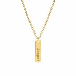 Finaste Goud kleurige ketting heren met tekst Outlet