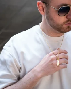 Finaste Goud kleurige ketting heren met tekst Outlet
